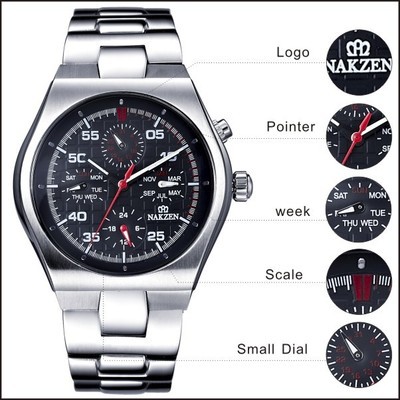 定制高端时计，品味非凡人生 深圳美格尔表业打造全日历进口机芯男士钢表